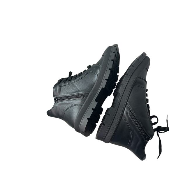 Milocaca Black Lace Up High-Top Side Zip Platform Sneaker Boots Size 11 NWOT - Picture 12 of 16